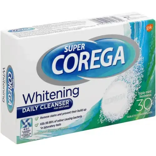 COREGA DENTURE CLEANSER WHITE 30