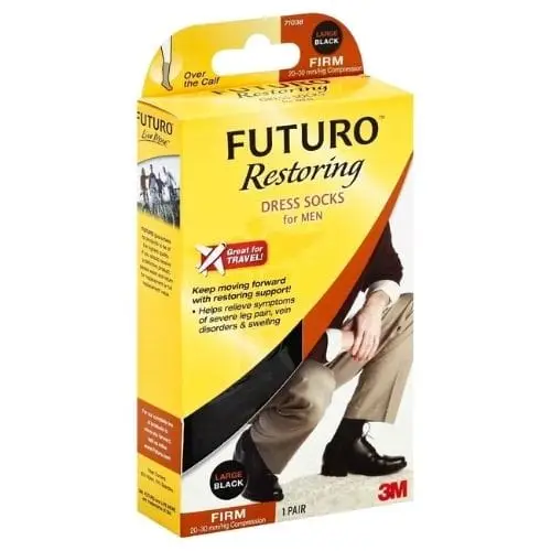 FUTURO DRESS SOCKS MEN LARGE BLACK
