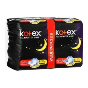 KOTEX OVERNIGHT PADS 16 ALL NIGHTER DU