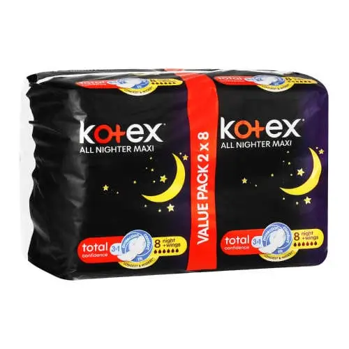KOTEX OVERNIGHT PADS 16 ALL NIGHTER DU