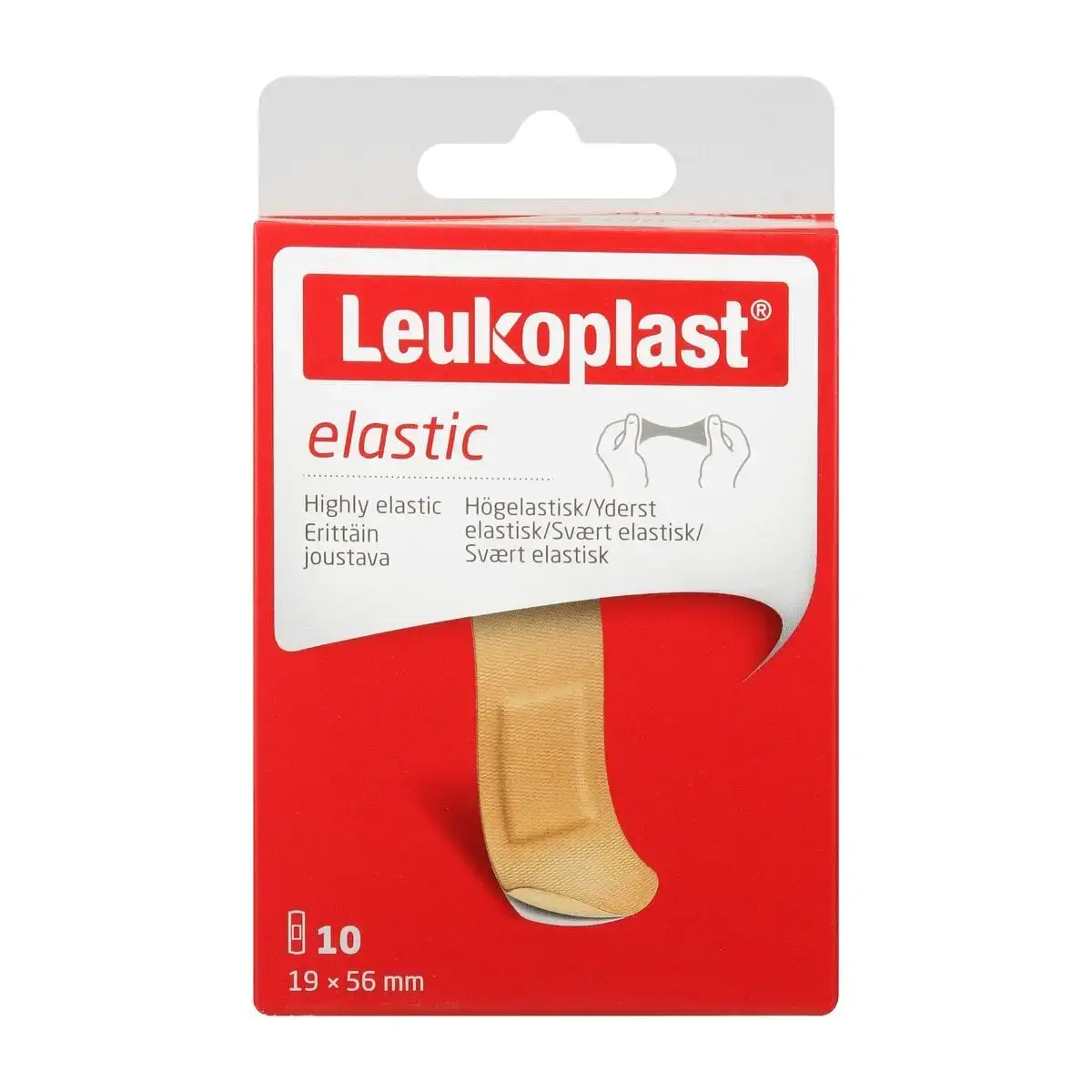 LEUKOPLAST ELASTIC TAN 19X56MM 10