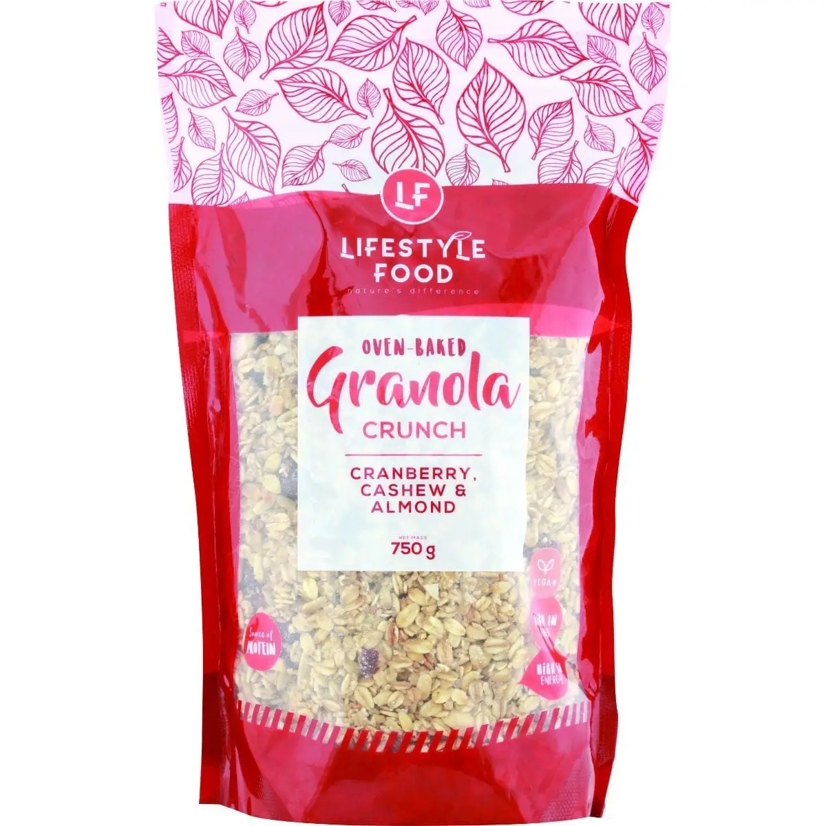 LIFESTYLE GRANOLA CRUNCH 750G CRAN/CASH
