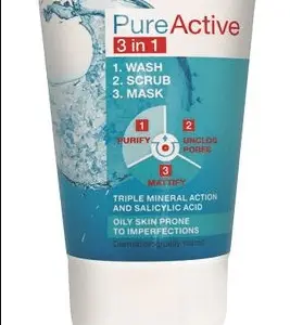 GARNIER PURE 3IN1 WASHSCRUB&