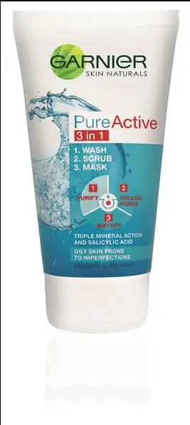 GARNIER PURE 3IN1 WASHSCRUB&