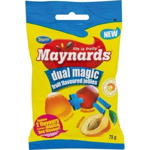 MAYNARDS FRUITY 75G JELLIES DUAL MAGIC