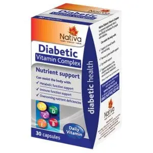 NATIVA DIABETIC VIT COMP CAPS 30