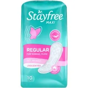 STAYFREE MAXI THICK 10 REG UNSCENTED