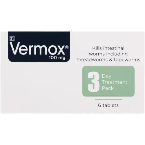VERMOX 100MG TABS 6