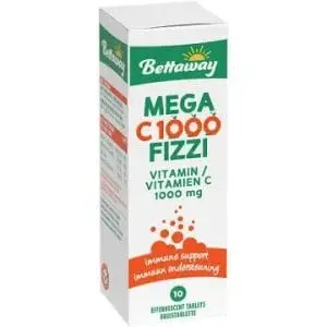 BETTAWAY MEGA C 1000MG FIZZI EFF TABS 10