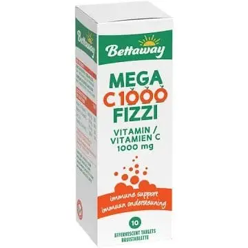 BETTAWAY MEGA C 1000MG FIZZI EFF TABS 10