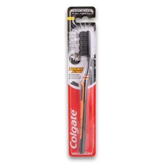 COLGATE TBRUSH DOUBLE ACTION CHARCOAL