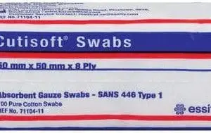 CUTISOFT GAUZE SWABS  50MM  8PLY 100