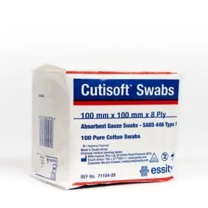 CUTISOFT GAUZE SWABS 100MM  8PLY 100