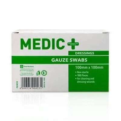 MEDIC GAUZE SWABS 100MM 8 PLY 100