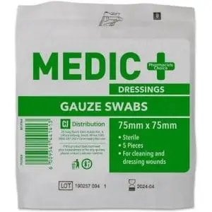 MEDIC GAUZE SWABS 75MM 8PLY 100