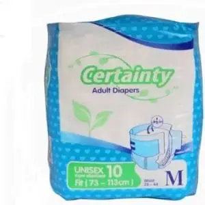 CERTAINTY ADULT UNISEX DIAPERS 10 MED