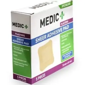 MEDIC PLASTER ADH PAD 65X76MM 5