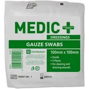 MEDIC GAUZE SWABS STERILE 100MM 5