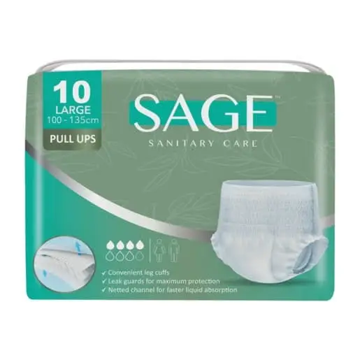 SAGE ADULT PULL UPS 10 LRG