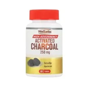 WELLVITA ACTIVATED CHARCOAL TABS 30