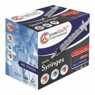 SYRINGE 3ML L/S 100 CLINIHEALTH