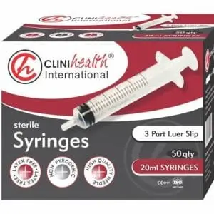 SYRINGE 20ML L/S 50 CLINIHEALTH