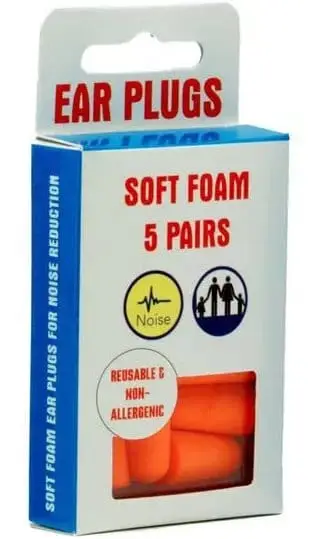 EAR PLUGS SOFT FOAM 5 PAIR