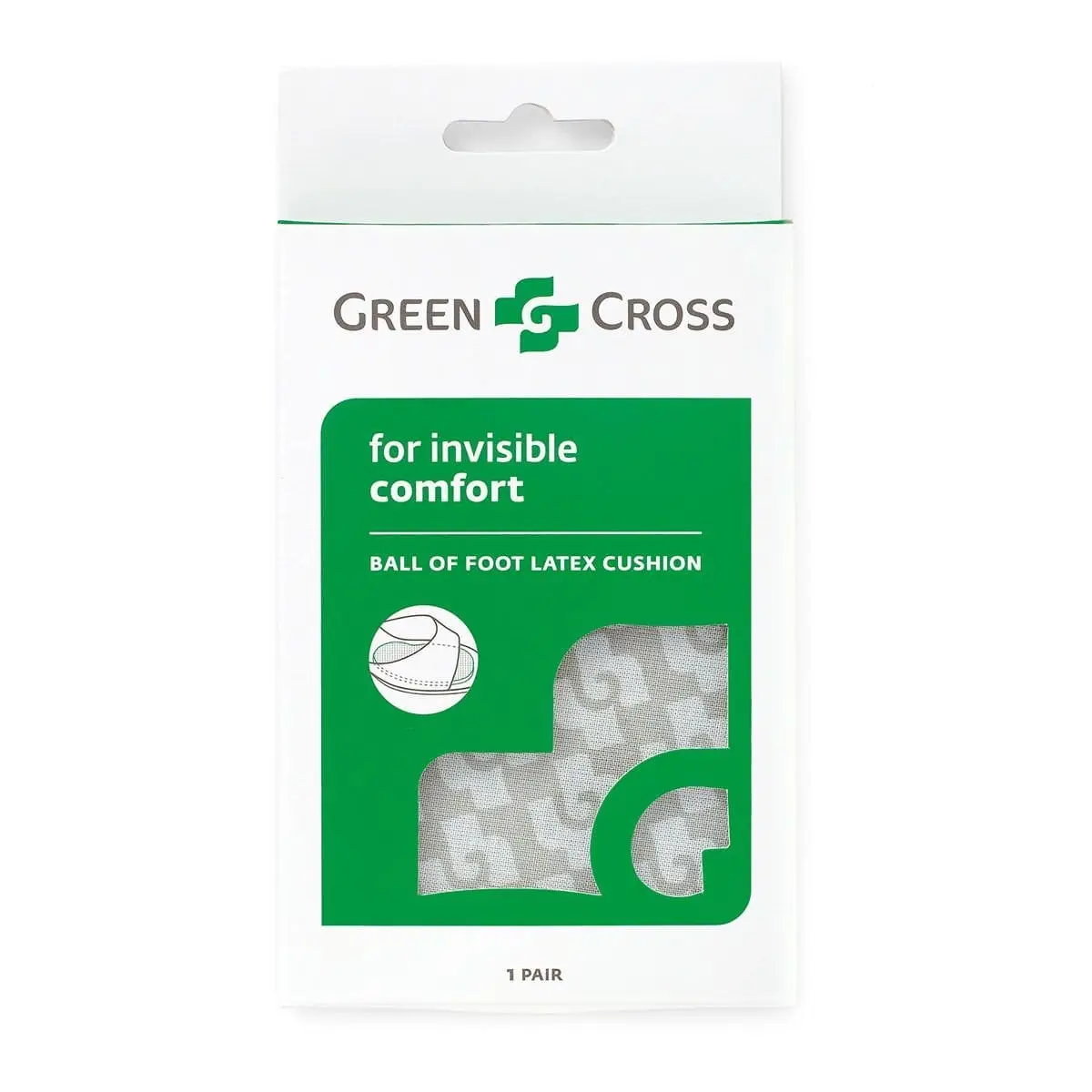 GREEN CROSS BALL OF FOOT LATEX CUSHION 3-5