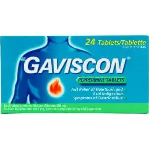 GAVISCON TABS 24 PEPPERMINT