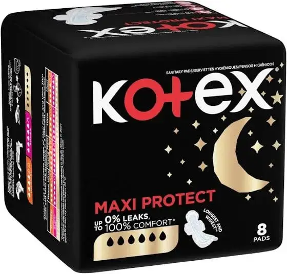 KOTEX OVERNIGHT PADS 8 ALL NIGHTER