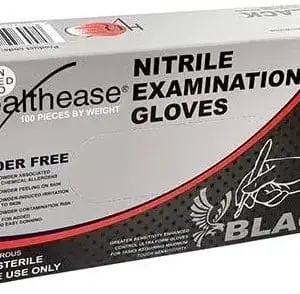 GLOVES EXAM NITRILE P/F BLK LRG 100