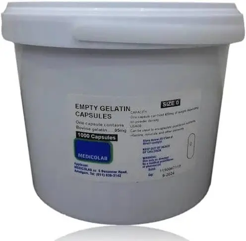 GELATIN EMPTY CAPS SIZE 0 1000