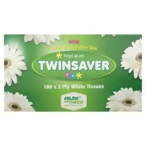 TWINSAVER FACIAL 2PLY 180 L/WHITE