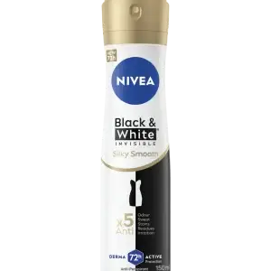 NIVEA DEO 150ML LDS BLK&W SILKY SMOOTH