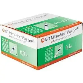 BD MICROFINE SYR 0.3ML 8MM(30G) 100
