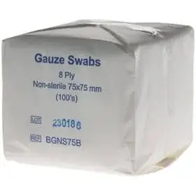 GAUZE SWABS 75MM 100