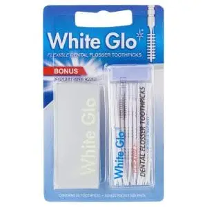 WHITE GLO FLEXIBLE FLOSSER TOOTHPICKS