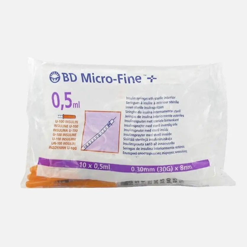 BD MICROFINE PLUS SYR 0.5ML 8MM(30G) 10