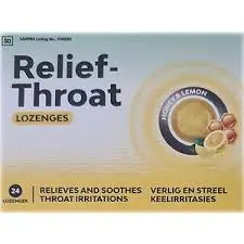 RELIEF-THROAT LOZ 24 HONEY & LEMON