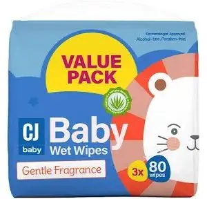 CJ BABY WIPES 3X80 SCENTED