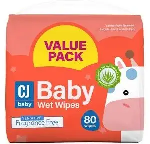 CJ BABY WIPES 80 UNSCENTED