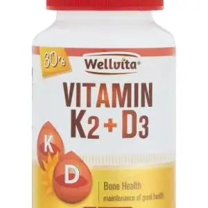 WELLVITA VITAMIN K2 + D3 CAPS 30