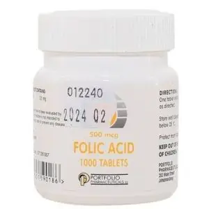 FOLIC ACID 0.5MG TABS 1000 (PFP)
