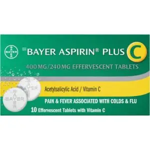 BAYER ASPIRIN PLUS C 400MG EFF 10