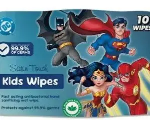 SATIN TOUCH KIDS WIPES 10 JUSTICE LEAGUE