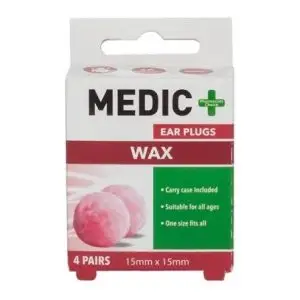 MEDIC EARPLUGS WAX 4 PAIRS