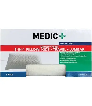 MEDIC MEMORY FOAM PILLOW 3IN1 KIDS