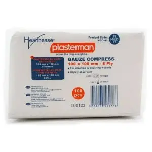 PLASTERMAN GAUZE COMP 100MM 8PLY 100