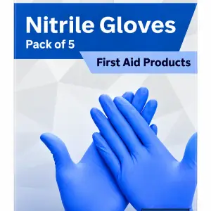ALMEGA GLOVES NITRILE LRG BLUE 5 PAIRS