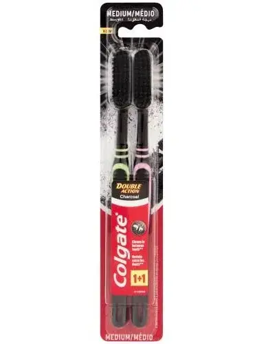 COLGATE TBRUSH DOUBLE ACTION 2 CHARCOAL
